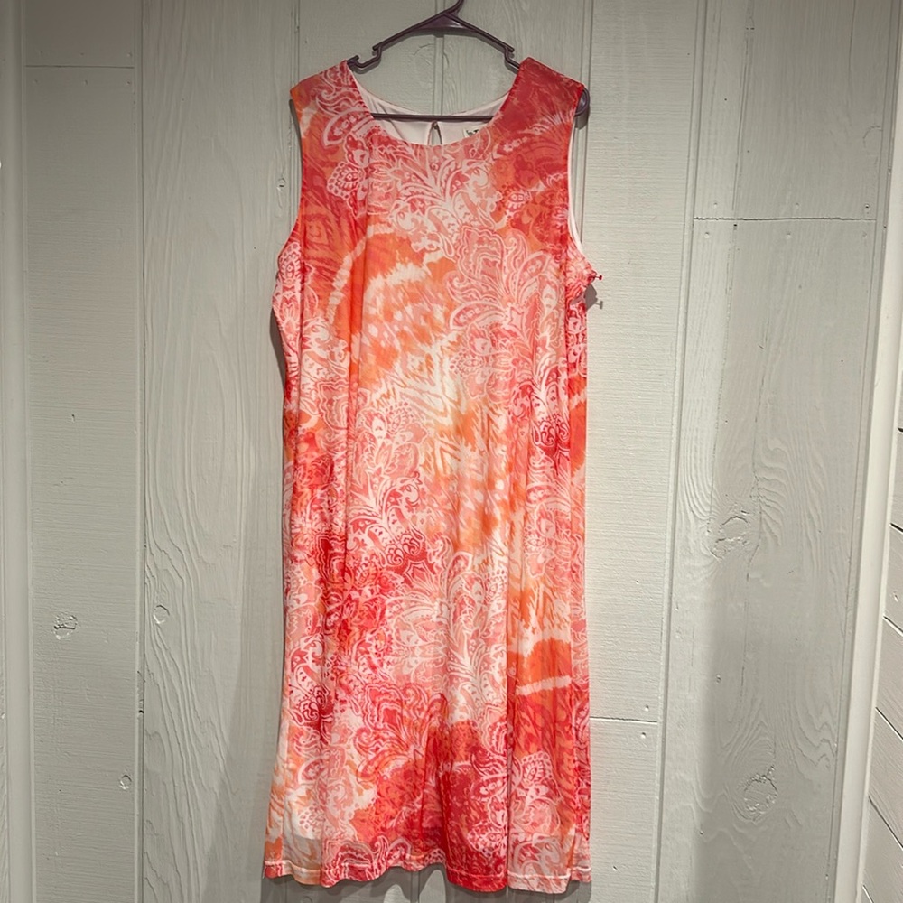 Tantrums Elegant Coral Sleeveless Dress